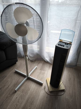 2 ventilateur En .Celui qui est sur pied est fourni avec une télécommande.A venir chercher sur place . les deux