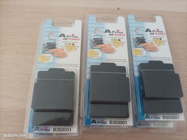 3 cassettes encrage tampon Aprint trodat