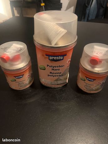 3 pots résine polyester Presto 2K 975 g + 2×242 g