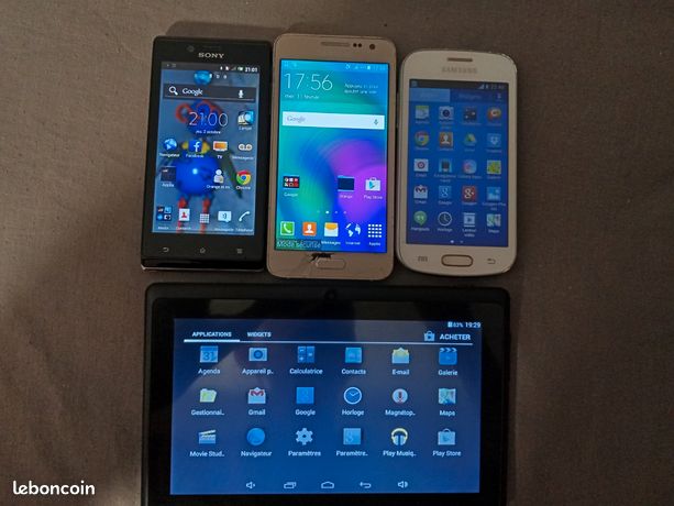 Lot 3 téléphone tactile et une tablette