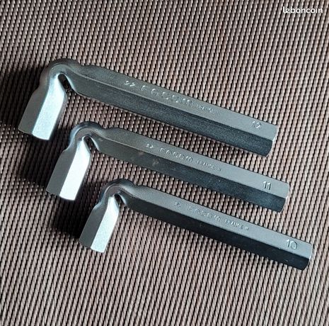 3x clés à pipe facom 12-11-10