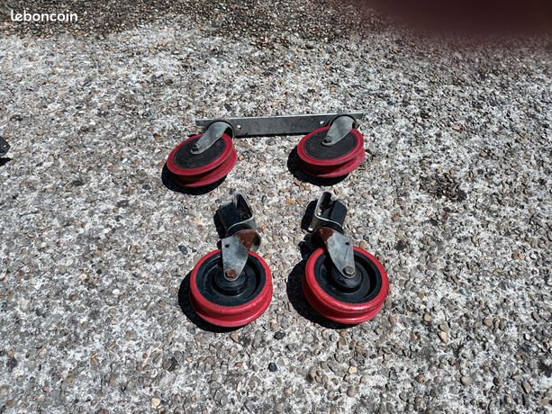 LOT 4 ROULETTES PIVOTANTES roues 12cm