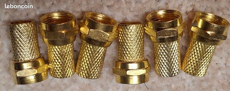 Lot 6 fiches de type F plaqué or