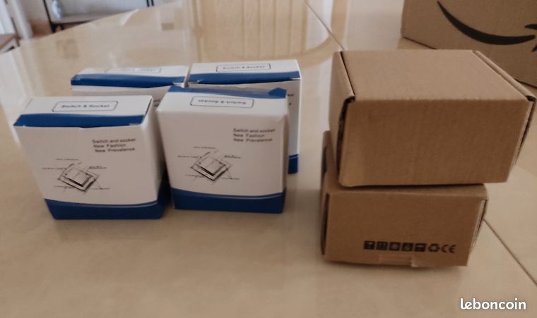 6 Prises électriques murales 6A 250V 82*82mm panneau en VERRE TREMPÉ miroir