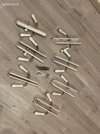 7 poignets de porte bois blanc