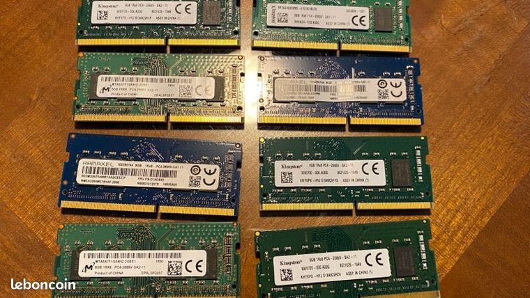 Lot 8 Ram DDR4 SODIMM 8Go