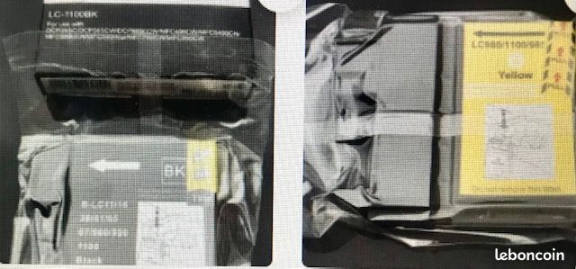 Lot Cartouches couleur 8 noir, 1 jaune et 1 magenta pour Brother LC-1100 neuve