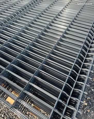 Lot clôture neuve panneaux rigide 30 ml en 173 cm de hauteur poteaux inclus gris