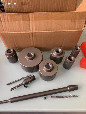 Couronne Scie-cloche Trépan Poignée Ronde SDS+ Adaptateur Béton plancher dalle dent carbure tige