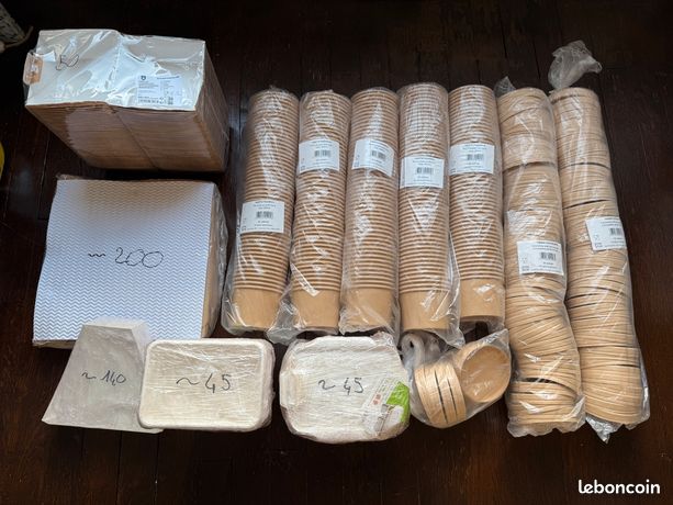 Lot d'emballages divers restauration à emporter