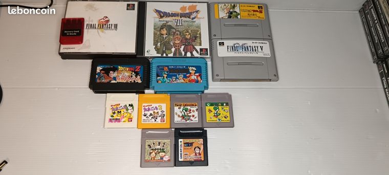 Lot de 12 jeux vidéo version japonaise Dragon Ball Final fantasy etc