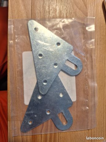 2 Attache triangulaire acier zingué 77.5x71x96 2 pièces COTEKA attache d'angle equerre