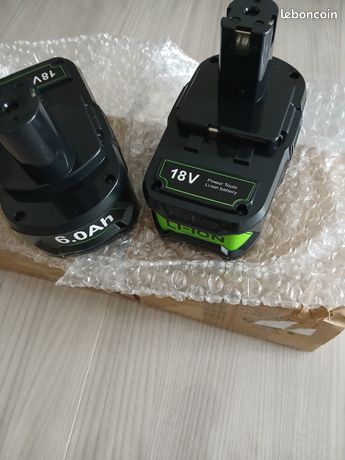 Lot de 2 batteries 18V 6 Ah adaptable aux machine Ryobi 18V et one plus