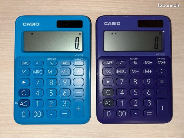 Lot de 2 calculatrices CASIO Bleu & Bleu Foncé