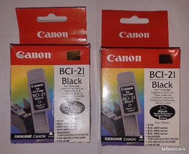 2 Canon BCI-21 Cartouche d'encre Noir