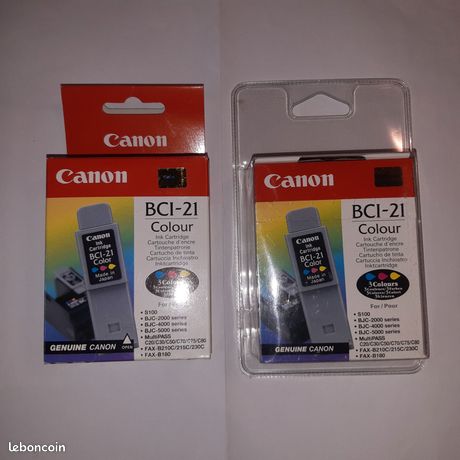 2 Canon BCI-21C colour 3-couleurs Cartouche d'encre