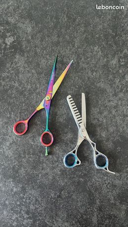 2 ciseaux de coiffure professionnels acier japonais coupe & sculpteur