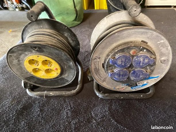 Lot de 2 enrouleurs plus bobine cable 1,5 en 3 brins