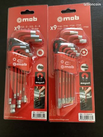 2 jeux de 9 clés Allen et Torx MOB