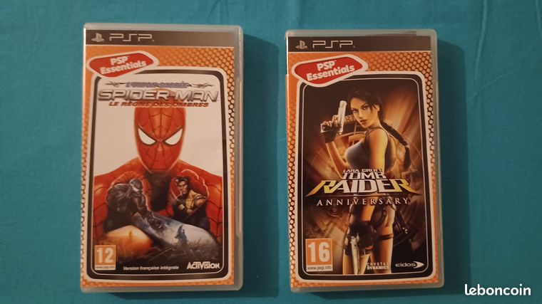 LOT de 2 Jeux PSP - Spider-Man + Tomb Raider Anniversary