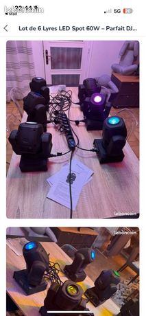 2 Lyres LED Spot 60W Parfait DJ / Scène / Événement