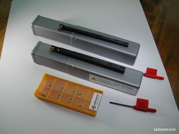 Lot de 2 outils de tour à métaux à aléser