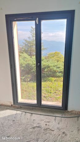 Lot de 2 portes fenêtres en aluminium