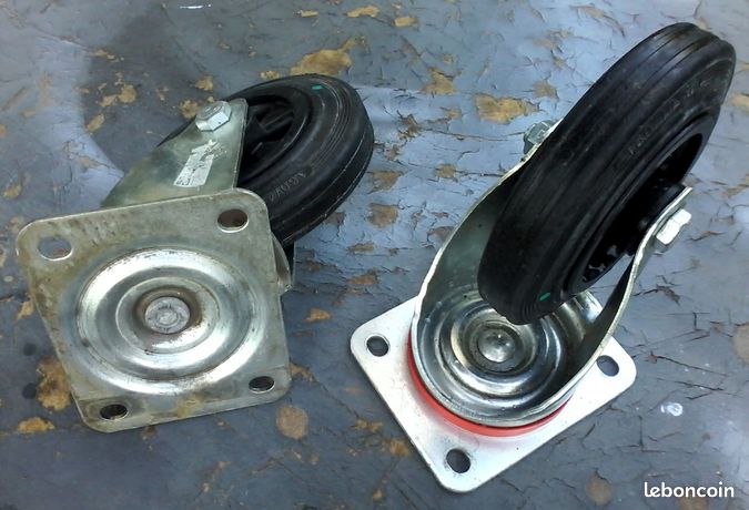 Lot de 2 roues pivotantes Vicke Ø160mm neuves 160/40-80, réponse rapide