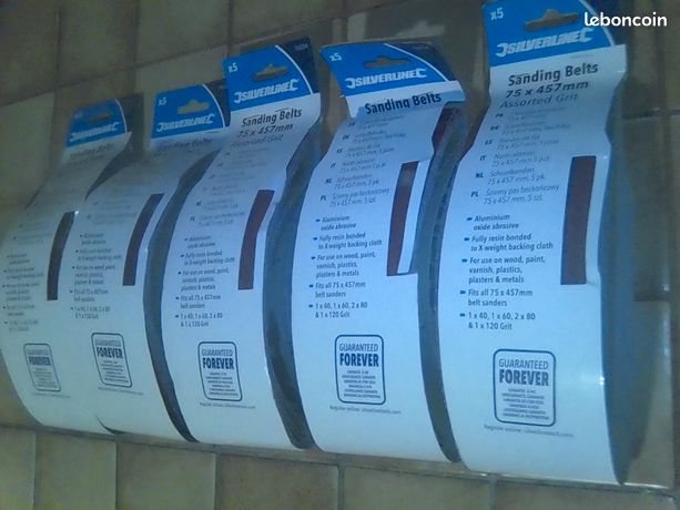 Lot de 25 bandes abrasives Silverline 75 x 457 mm