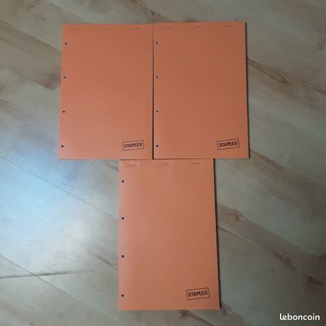 3 blocs de 100 feuilles mobiles petits carreaux