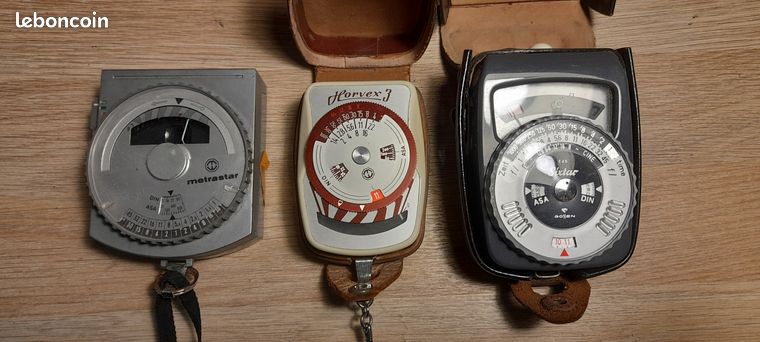 Lot de 3 cellules photo anciennes - Posomètre