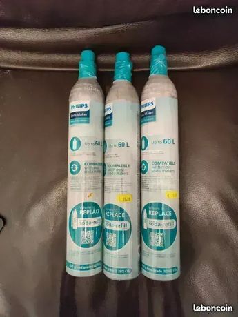 Lot de 3 recharges de gaz CO2 60l Philips - NEUF
