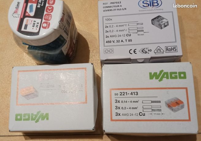 Lot de 4 boîtes de Bornes de connexion