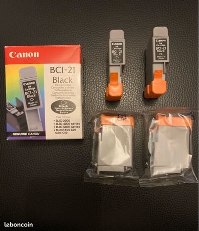 Lot de 4 cartouches dencre noire neuves Canon BCI-21 black