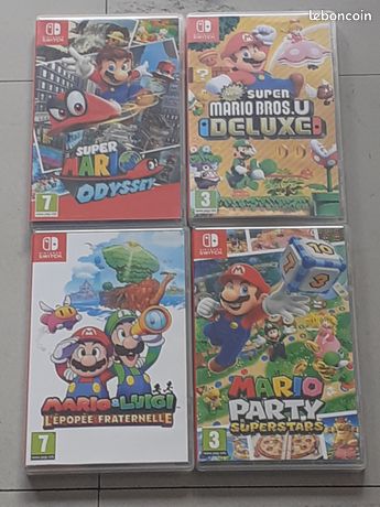 Lot de 4 jeux mario switch