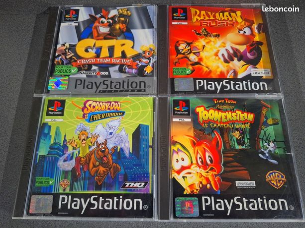 4 Jeux PS1 CTR RAYMAN RUSH TINY TOON SCOOBYDOO