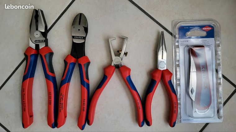 Lot de 4 pinces et 1 couteau Knipex neufs