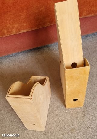 Lot de 4 range-revues en bois