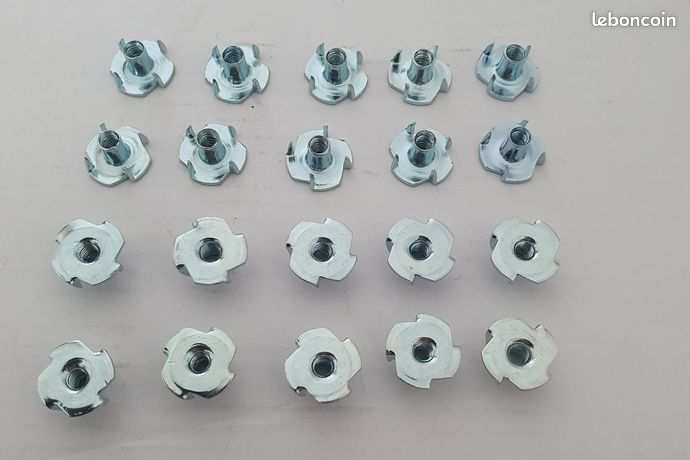 40 écrous griffe à frapper filetage M4 en acier