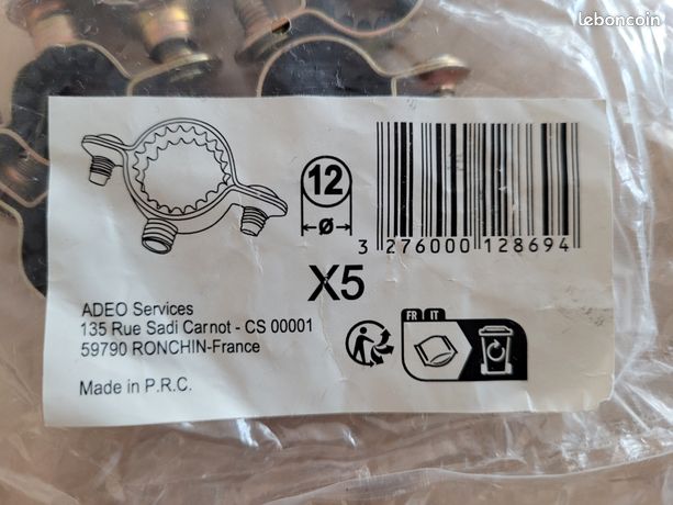 Lot de 5 colliers isophoniques diam 12mm