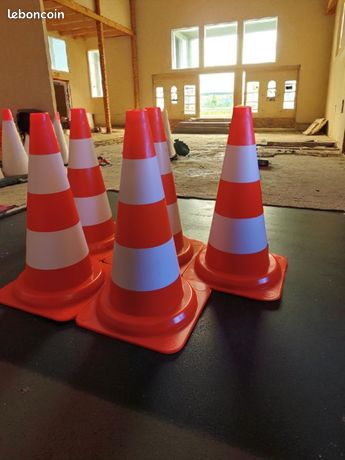 Lot de 5 cônes de signalisation orange/blanc