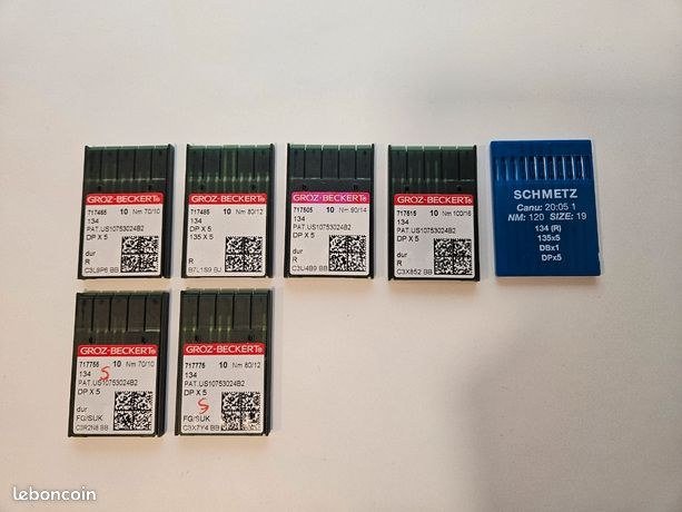 Lot de 59 aiguilles industrielles Juki DPx5 Multi-tailles et Stretch