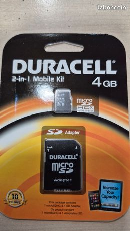 Lot de 5x Cartes micro SD + SD 4Go