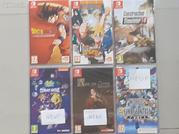 Lot de 6 jeux switch PETIT PRIX 3 NEUFS