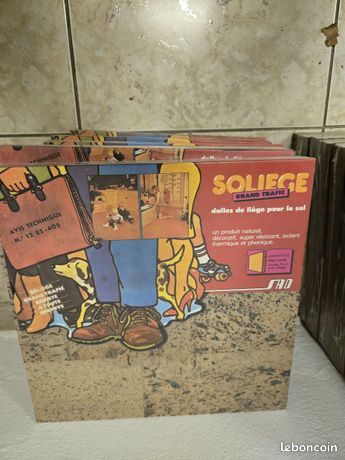 7m2 de dalles de liège des années 90 emballés