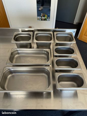 Lot de bacs gastro inox