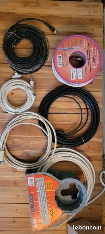 Lot de câbles tele/satellite coaxial antenne