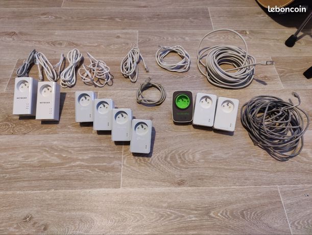 Lot de CPL Netgear TP-Link Essentiel B Hercule + câbles Ethernet Bon état