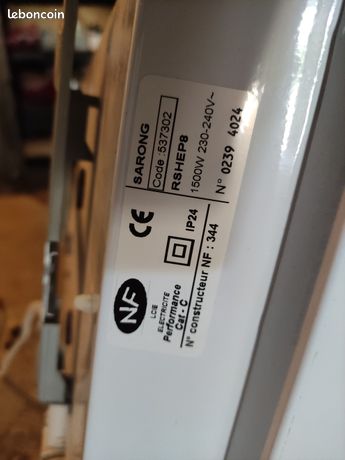 Lot de deux Radiateurs électrique 1500w