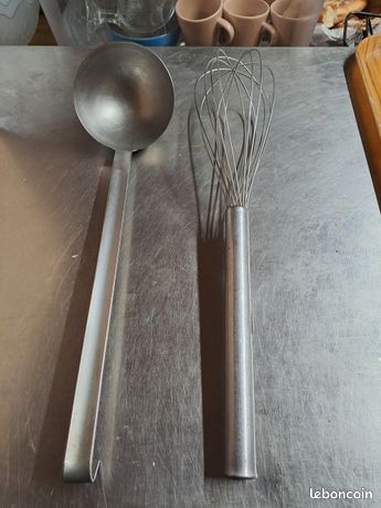 Lot de fouet et louche inox